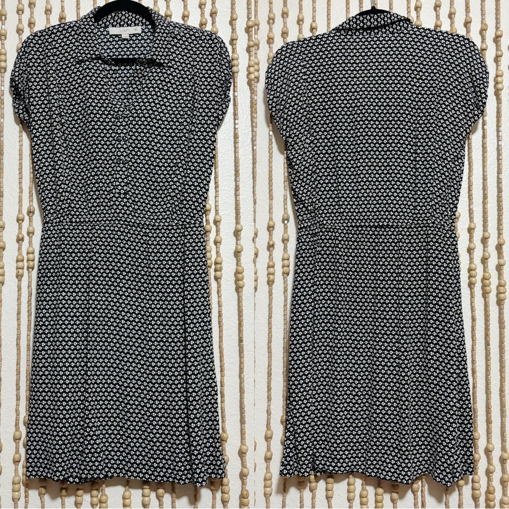 LOFT Black and White Mini Dress